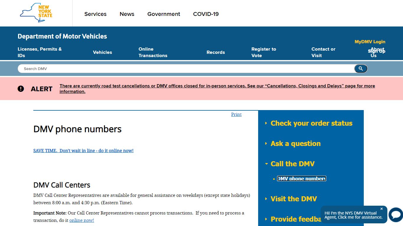 New York DMV | DMV phone numbers
